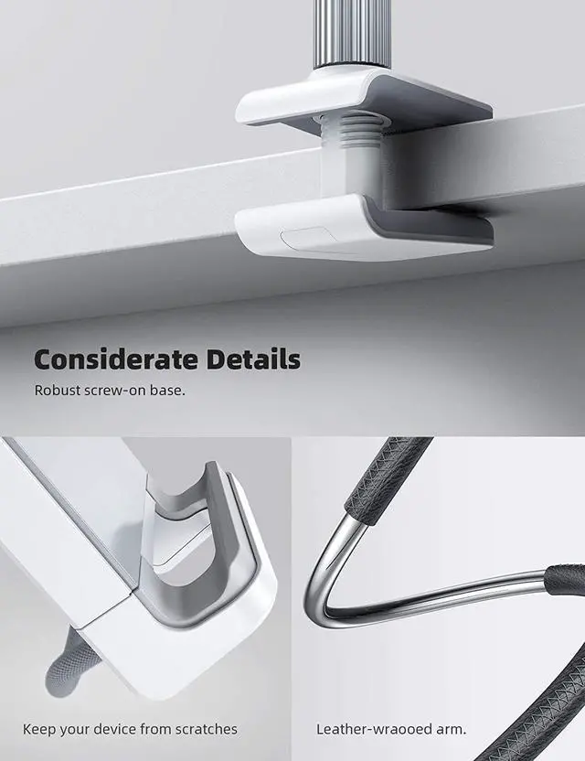 Alt view image 6 of 7 - Gooseneck Tablet Holder Tablet Mount : Flexible Arm Clip Tablet Stand for Bed Tablet Desk Mount Compatible with iPad Pro 11 Mini Air Galaxy Tabs More 4.7 to 10.5 Phones and Tablets