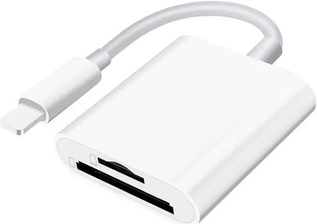 Main image of Sd Card Reader for iPhone iPad Camera,Dual Card Slot Memory Card Reader Supports SD and TF Card Trail Camera Viewer Sd Card Adapter Portable Micro Sd Card Reader No Application Required Plug and Play