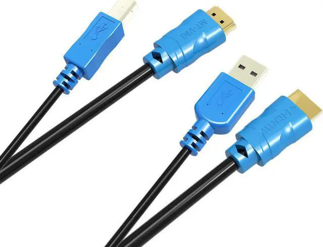 Alt view image 7 of 7 - MT-VIKI 2 Pack USB KVM Cable - 6ft, 4K HDMI USB A/B Twin Cord for Standard KVM Switch