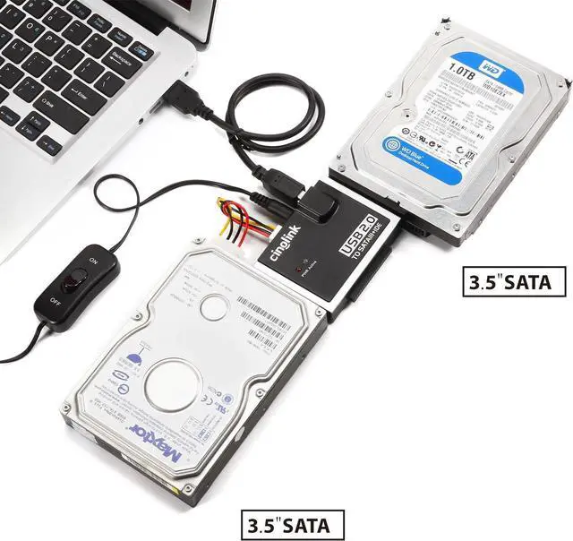 Alt view image 6 of 7 - Hard Drive Reader IDE SATA PATA USB 2.0 for Hard Drive Disk HDD 2.5 3.5 with External AC Power Adapter