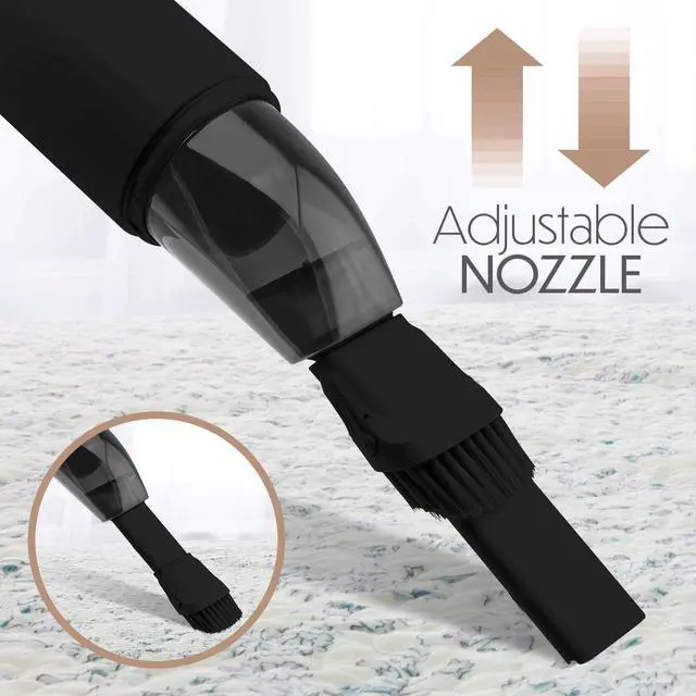 Alt view image 5 of 7 - Portable Hand Vacuum Cleaner Handheld Cordless Cleaner for Dust Pet Hair Dirt Home Car Interior Lightweight, Easy to Use, Compact Design Battery Rechargeable with USB-C Cable - Black