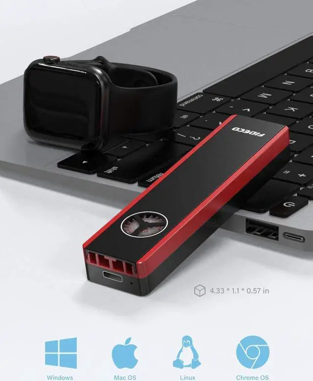 Alt view image 5 of 7 - FIDECO M.2 NVME & SATA SSD Enclosure Adapter with Fan, USB C Gen 2 10 Gbps to NVME PCI-E and NGFF Solid State Drive External Enclosure, Supports M.2 M-Key/B Key/B+M Key SSD 2230/2242/2260/2280 (black)
