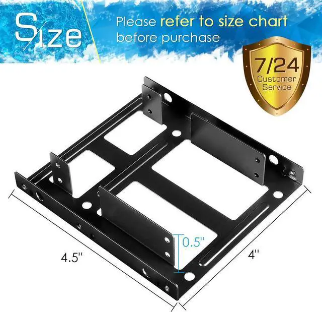Alt view image 6 of 7 - SSD/HDD Metal Mounting Bracket kit 2.5 to 3.5 Convert Any 2.5 inch Solid State Drive/HDD Into One 3.5 inch Drive Bay