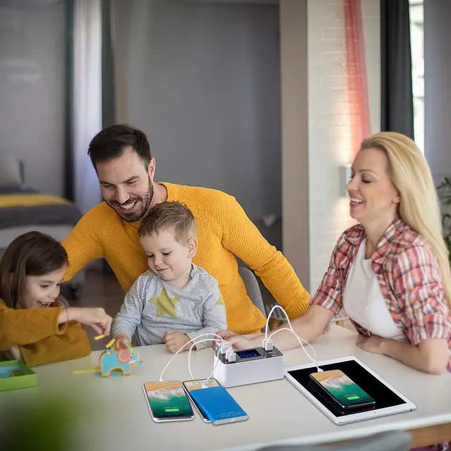 Alt view image 7 of 7 - Charging Station for Multiple Devices, 8 Ports USB Charging Dock with QC3.0/PD18W USB-C Fast Charging Station for Multiple Devices Apple, Compatible with Ipad/MacBook Pro/Air, iPhone/Galaxy, Ect