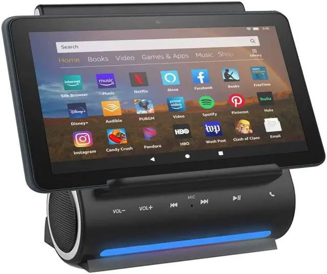 Alt view image 2 of 4 - Fast 15 Watts Wireless Charger Sound Hub Bluetooth Speaker with Upgraded Mic Handsfree Calling Two USB Ports, Upright View Angle, Space Saving 4 in 1 Dock
