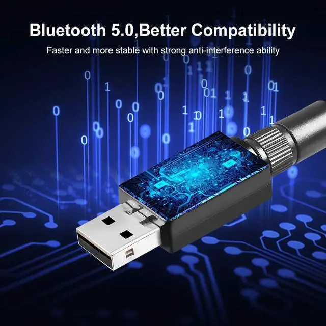 Alt view image 2 of 7 - Long Range USB Bluetooth 5.0 Adapter for PC USB Bluetooth Adapter Wireless Audio Dongle for Headphones Speakers 328FT / 100M5.0 Bluetooth Transmitter Receiver for Windows 10/8 / 8.1/7