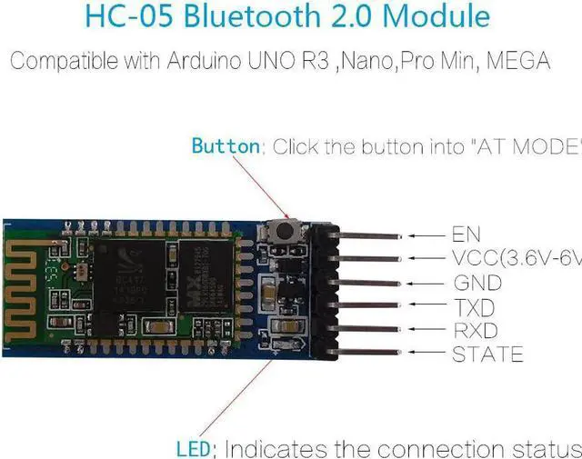 Alt view image 3 of 6 - DSD TECH HC-05 Bluetooth Serial Pass-through Module Wireless Serial Communication with Button for Arduino
