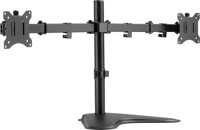 Alt view image 3 of 7 - Amer Dual LED LCD Monitor Free-Standing Desk Stand for 2 Screens up to 32 inches Heavy-Duty Fully Adjustable Arms with Max VESA 100x100mm (2EZSTAND)