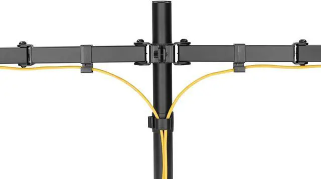 Alt view image 6 of 7 - AMER Dual LCD LED Monitor Desk Mount Stand with C-clamp | Heavy Duty Fully Adjustable Arms Hold 2 Screens up to 32 inches (2EZCLAMP)