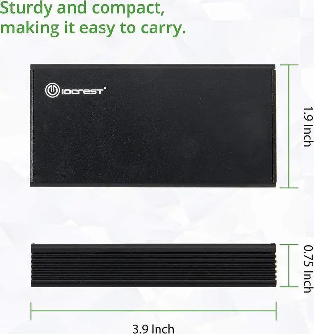Alt view image 6 of 7 - IO CREST USB-C 3.2 Gen 2x2 M.2 M-Key PCIe NVMe Gen3x4 SSD External Enclosure Supports 2280 SY-ENC40231 ASM2364