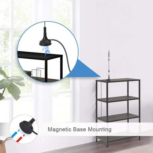 Alt view image 6 of 7 - Bingfu Dual Band WiFi 2.4GHz 5GHz 5.8GHz 9dBi Magnetic Base MIMO RP-SMA Male Antenna 4-Pack for WiFi Router Wireless Network Card USB Adapter Security IP Camera