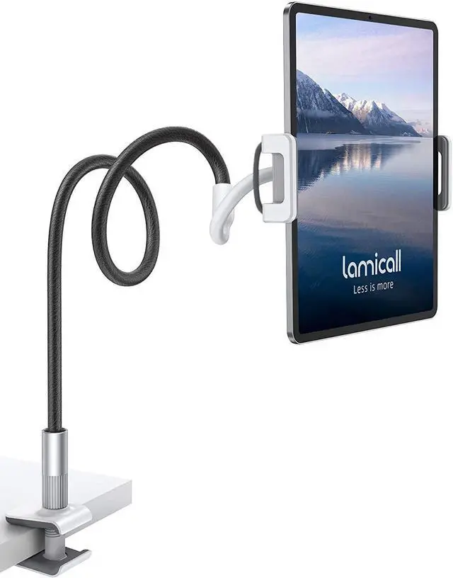 Main image of Gooseneck Tablet Holder Tablet Mount : Flexible Arm Clip Tablet Stand for Bed Tablet Desk Mount Compatible with iPad Pro 11 Mini Air Galaxy Tabs More 4.7 to 10.5 Phones and Tablets