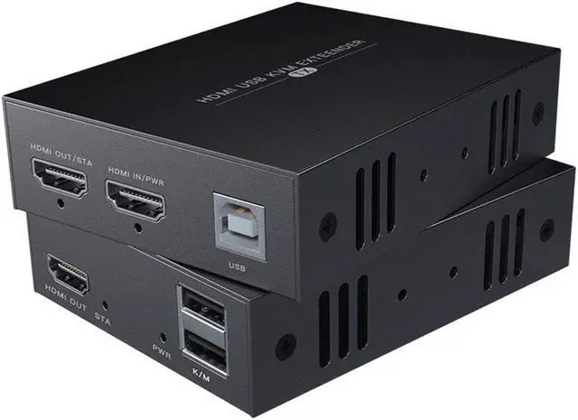 Main image of HDMI KVM USB Extender 1080P Over Cat5e/6 Ethernet Cable 50m (164ft) for Mouse and Keyboard Control Remote Signals