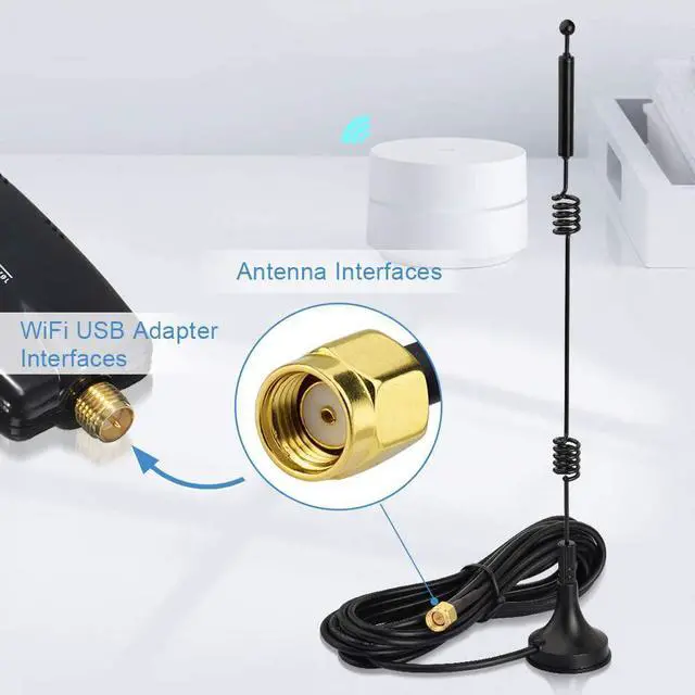 Alt view image 5 of 7 - Bingfu Dual Band WiFi 2.4GHz 5GHz 5.8GHz 9dBi Magnetic Base MIMO RP-SMA Male Antenna 4-Pack for WiFi Router Wireless Network Card USB Adapter Security IP Camera