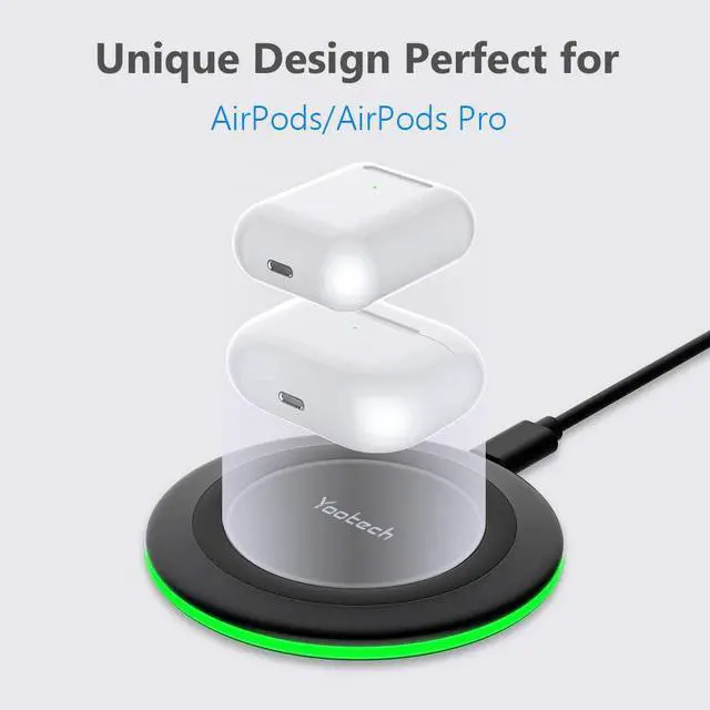 Alt view image 3 of 7 - Yootech [2 Pack] Wireless Charger 10W Max Fast Wireless Charging Pad Compatible with iPhone 16e/16/16 Plus/16 Pro Max/15/14/13/SE 2022/12/11/X/8  Galaxy S23/S22 for  2(No AC Adapter)