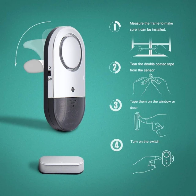 Alt view image 4 of 6 - 120 DB Loud Door and Window Open Alarm Sensor 3 Pack for Kids, Dementia Patients Safety, Burglar Anti-Theft Wireless Security Alarms Keep Your Home, Pool, Cabinet, Business Safe