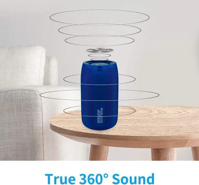 Alt view image 2 of 7 - Bluetooth Speaker,MusiBaby Wireless,Waterproof,Outdoor,Portable Speaker,Dual Pairing,Loud Stereo,Booming Bass,24H Playtime Wireless Speakers for Home,iPhone,Party,Gifts(Blue)