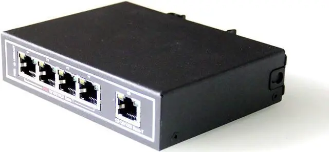 Alt view image 5 of 7 - WIWAV WDH-5GT-POE 10/100/1000Mbps Unmanaged 5-Port PoE Industrial Ethernet Switches with DIN Rail/Wall-Mount (Fanless-30??~75??)