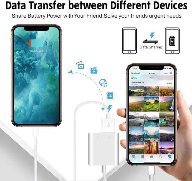 Alt view image 6 of 7 - USB Camera Adapter with Charging Port Portable USB Female OTG Adapter Compatible for iPhone iPad iPad to USB Adapter Plug and Play Support Card Reader