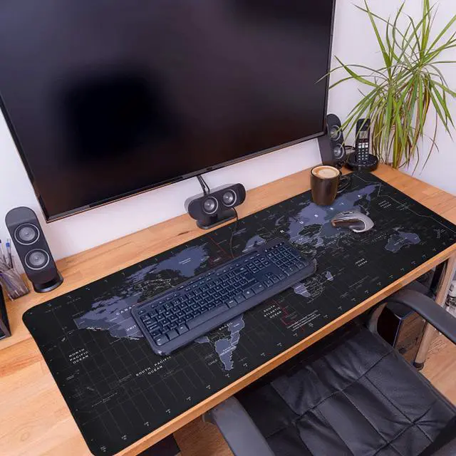Alt view image 7 of 7 - KINPLE XXL Extended Large Gaming Mouse Pad Non-Slip Water-Resistant Rubber Cloth Computer Game Mouse Mat(35.4×15.75×0.1 inch) (35.4×15.75inch(U6))