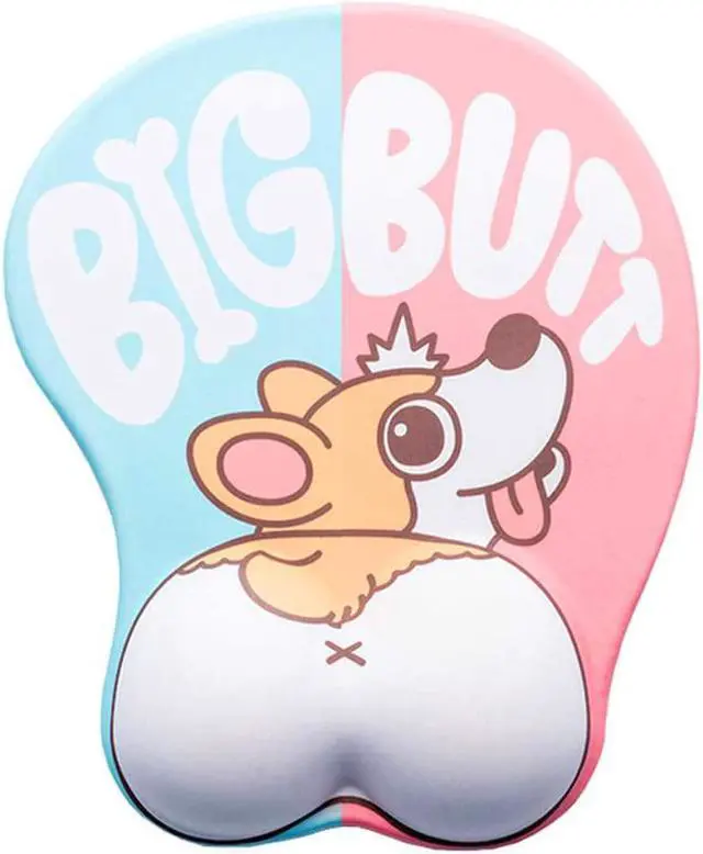 Main image of Tidoopu Anime Mouse Pad with Wrist Support Ergonomic Gel 3D Corgi Mice Mat for Gift Back to School (Blue&Pink)