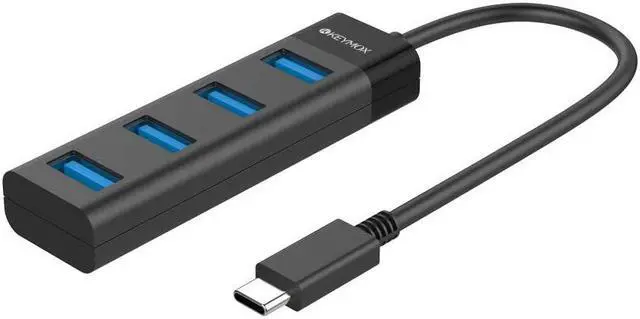 Main image of 4-Port USB C Hub, KEYMOX Compact Size Type C Adapter with 4 USB 3.0 Ports USB Type C Hub for MacBook Pro 2019/2018/2017, Google Chromebook Pixelbook, XPS, Samsung S9/S8 and More USB Type C Devices