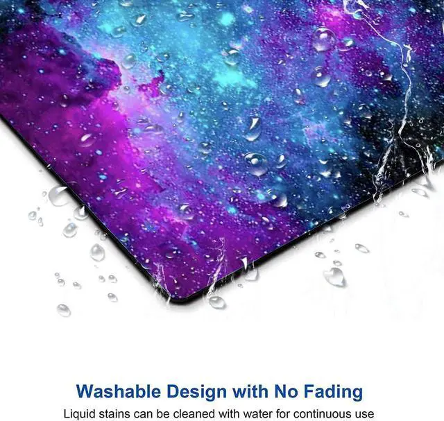 Alt view image 5 of 6 - Gaming Mouse Pad,Blue Purple Galaxy Nebula Universe Space Non-Slip Rubber Base Mouse Pads For Computers Laptop Office, 9.5X7.9X0.12 Inch(240Mm X 200Mm X 3Mm)