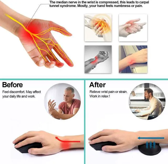 Alt view image 3 of 7 - Vankey Soft Memory Foam Mouse Wrist Rest Support Cool Ergonomic Hand Rest Support for Computer Laptop Office PC Gaming - Massage Holes Design - Easy Typing Wrist Pain Relief and Repair