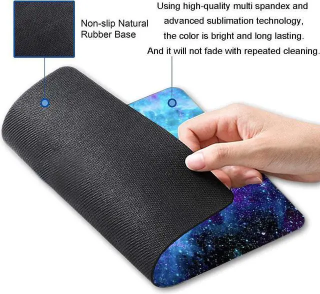Alt view image 2 of 6 - Gaming Mouse Pad,Blue Purple Galaxy Nebula Universe Space Non-Slip Rubber Base Mouse Pads For Computers Laptop Office, 9.5X7.9X0.12 Inch(240Mm X 200Mm X 3Mm)