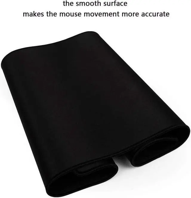 Alt view image 2 of 7 - Large Gaming Mouse Pad Extended Mouse Mat Non-Slip Rubber Base Mousepad Big Desk Pad Keyboard Mat with Stitched Edge for Laptop Notebook Computer Desktop PC Gamer Office & Home (23.5 x 11.8 Black)