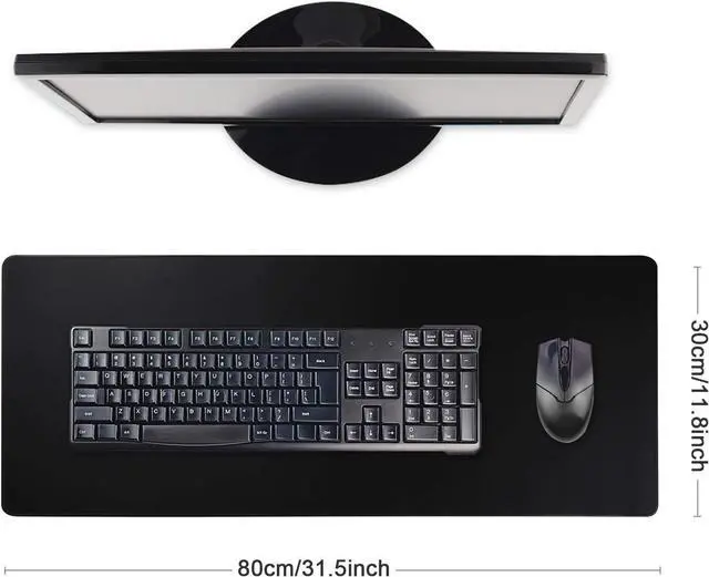 Alt view image 2 of 7 - Gaming Mouse Mat/Mouse Pad 31.5x11.8x0.12Inch | XXL mouse pad | table mat/large size | improved precision and speed | rubber base for stable Grip on smooth surfaces non-slip (80x30 Black)