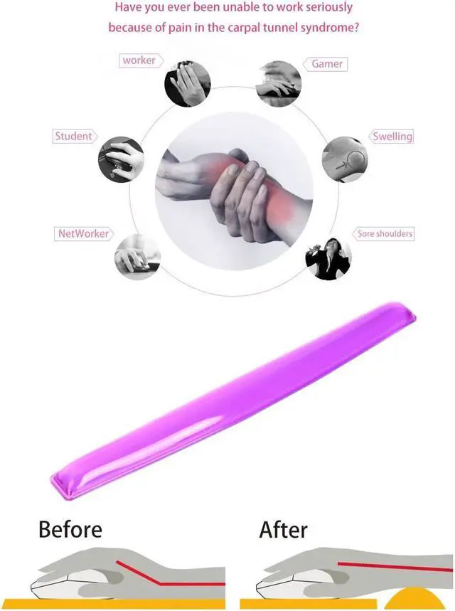 Alt view image 2 of 4 - Silicone Gel Keyboard Wrist Rest Set Plus - ABRONDA Keyboard & Mouse Wrist Support Pad Office, Computer, Laptop, Mac - Durable, Comfortable and Pain Relief- Purple Set