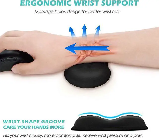 Alt view image 4 of 7 - Vankey Soft Memory Foam Mouse Wrist Rest Support Cool Ergonomic Hand Rest Support for Computer Laptop Office PC Gaming - Massage Holes Design - Easy Typing Wrist Pain Relief and Repair