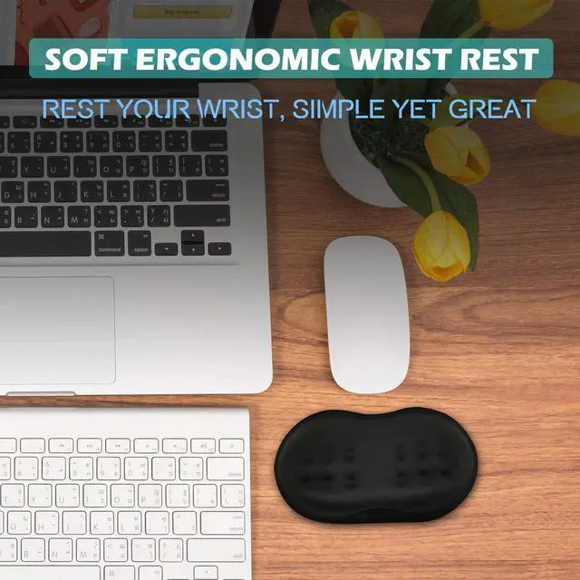 Alt view image 2 of 7 - Vankey Soft Memory Foam Mouse Wrist Rest Support Cool Ergonomic Hand Rest Support for Computer Laptop Office PC Gaming - Massage Holes Design - Easy Typing Wrist Pain Relief and Repair