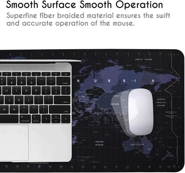 Alt view image 6 of 7 - KINPLE XXL Extended Large Gaming Mouse Pad Non-Slip Water-Resistant Rubber Cloth Computer Game Mouse Mat(35.4×15.75×0.1 inch) (35.4×15.75inch(U6))