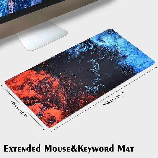 Alt view image 5 of 7 - Gaming Mouse Pad, veecom Blue Large Mouse Pad Gaming 31.5×15.75In, Large Mouse Pads, Long Big Mouse Pad XL Mouse Mat with Non-Slip Base, Extended Keyboard Mouse Pad Desk Pad for Computer (Blue)