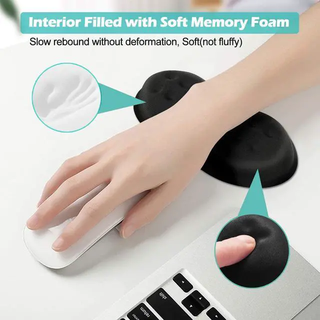 Alt view image 5 of 7 - Vankey Soft Memory Foam Mouse Wrist Rest Support Cool Ergonomic Hand Rest Support for Computer Laptop Office PC Gaming - Massage Holes Design - Easy Typing Wrist Pain Relief and Repair