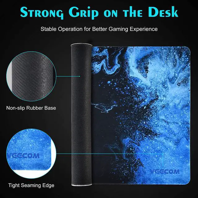 Alt view image 3 of 7 - Gaming Mouse Pad, veecom Blue Large Mouse Pad Gaming 31.5×15.75In, Large Mouse Pads, Long Big Mouse Pad XL Mouse Mat with Non-Slip Base, Extended Keyboard Mouse Pad Desk Pad for Computer (Blue)