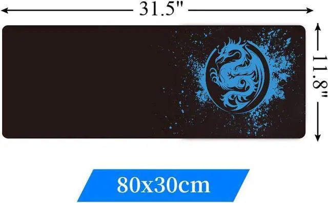 Alt view image 2 of 6 - Extended Mouse Pad Anime Dragon Large Gaming Mouse Pad- 31.5x12inch Computer Keyboard Mouse Mat Mousepad Rubber Base and Stitched Edges for Game Players (Blue)