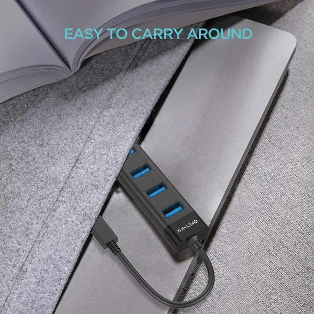 Alt view image 7 of 7 - 4-Port USB C Hub, KEYMOX Compact Size Type C Adapter with 4 USB 3.0 Ports USB Type C Hub for MacBook Pro 2019/2018/2017, Google Chromebook Pixelbook, XPS, Samsung S9/S8 and More USB Type C Devices