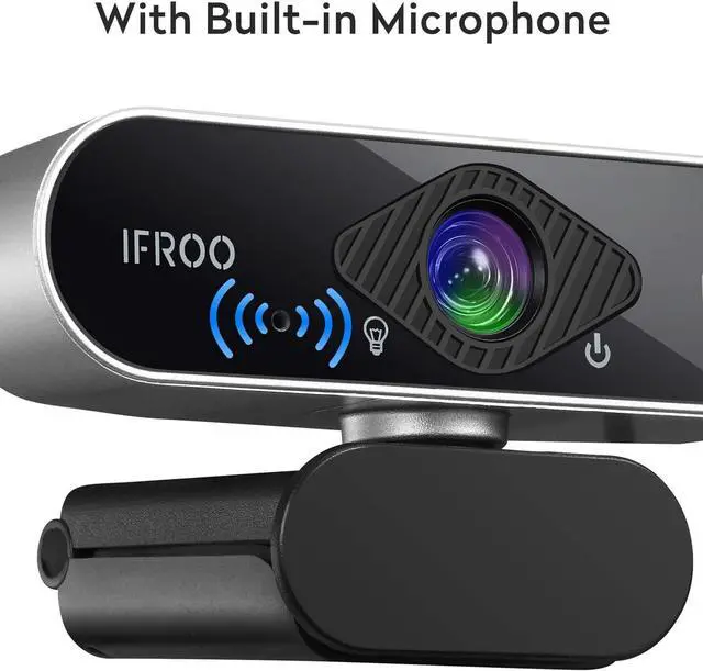Alt view image 4 of 7 - IFROO FHD 1080P Webcam with Microphone,No fisheye Wide-Angle for Desktop Laptop Computer Web Camera,USB Plug and Play,Compatible Skype Zoom YouTube Windows/Mac OS,for Live Streaming,Recording,Gaming