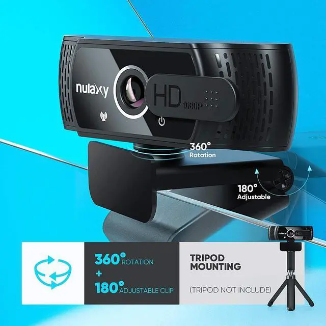Alt view image 6 of 7 - Nulaxy USB Webcam with Microphone, HD 1080p Webcam with Privacy Cover for Laptop PC Desktop, HD Light Correction, Web Camera for Video Calling, Online Classes, Skype, Zoom, FaceTime, Smart TV