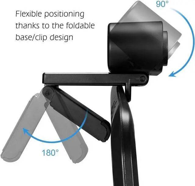 Alt view image 3 of 7 - Webcam with Stereo Microphone and Privacy cover , FULL HD 1080P by USB terminal,110 ° Wide-Angle for Conferencing, Distance learning or Meeting, Video chatting ,Calling, Team gaming etc.,(Black)