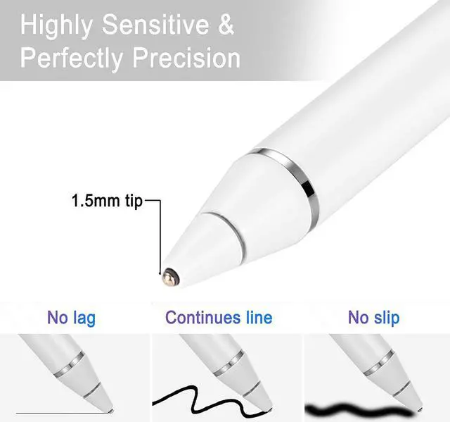 Alt view image 2 of 7 - Active Stylus Pens for Touch Screens Digital Stylish Pen Pencil Rechargeable Compatible with Most Capacitive Touch Screens