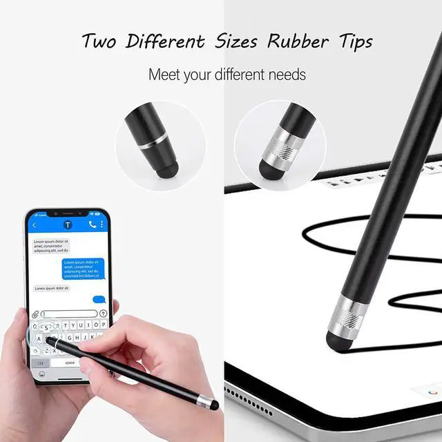 Alt view image 3 of 7 - Stylus Pens for Touch Screens High Precision Capacitive Stylus for iPad iPhone Tablets  Galaxy All Universal Touch Screen Devices (4-Pack Black/Blue/Silver/Rose Pink)