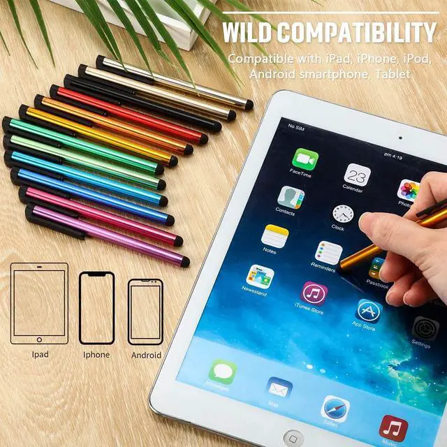 Alt view image 5 of 7 - 120 Pieces Stylus Pen Universal Capacitive Stylus Slim Digital Pen Compatible with iPad iPhone  Tablet Most Devices with Capacitive Touch Screen 12 Colors