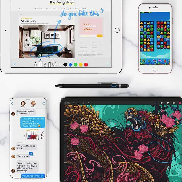 Alt view image 7 of 7 - Stylus Pens for Touch Screens Universal Fine Point Stylus for iPad iPhone iOS/Android Smart Phone and Other Tablets Active Stylus Stylist Pen Pencil for Precise Writing/Drawing
