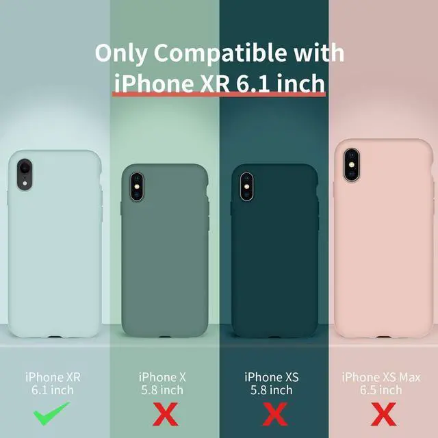 Alt view image 6 of 7 - Cordking Designed for iPhone XR Case, Silicone Ultra Slim Shockproof Phone Case with [Soft Anti-Scratch Microfiber Lining], 6.1 inch, Midnight Green