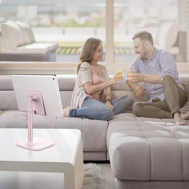 Alt view image 6 of 7 - Cell Phone Stand Phone Stand for Desk Phone Holder Stand Compatible with iPhone and All Mobile Phones Tablet Gifts for Adults Women Men Mom Wife Pink