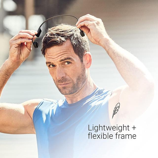 Alt view image 3 of 5 - AfterShokz Air AS650CR Open-Ear Wireless Bone Conduction Headphones with Reflective Strips, Canyon Red